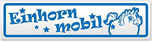 Kiwistar - Autoaufkleber - Einhorn Mobil - Hinweis Aufkleber Sticker für Auto, Kfz, Fahrrad, PKW, LKW