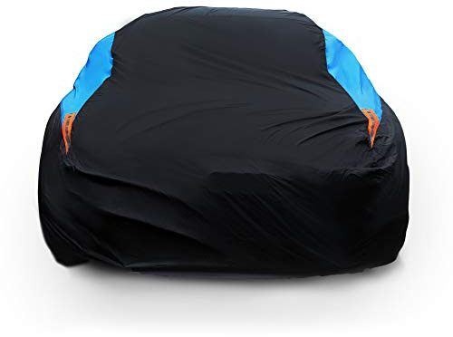 MORNYRAY Waterproof Car Cover All Weather Snowproof UV Protection Windproof Outdoor Full car Cover, Universal Fit for Sedan (Fit Sedan Length 194-206 inch, Blue)