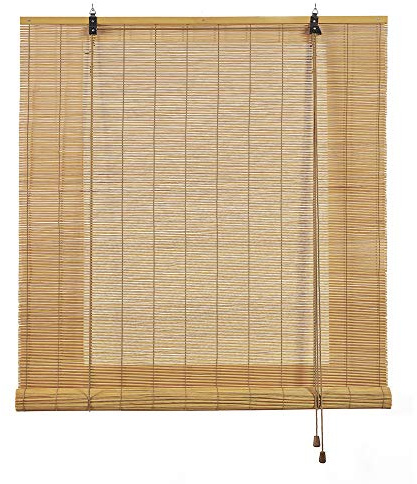 Estores enrollables de Bambú Natural para Interior Estor de cañas de bambú para Puertas y Ventanas STORESDECO Color Marrón Claro 90x175 cm
