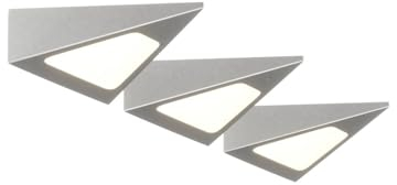 LED Lampes sous meuble Odia à intensité variable (Moderne) en Gris Inox e. a. pour Salon & Salle manger (à 3 lampes,), Lampe