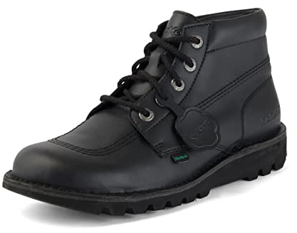 Kickers Bottines classiques unisexes en cuir alternatif Hi | Matériau à base de plantes | Extra confortables | Durabilité accrue | Qualité supérieure, Vegan Noir, 45 EU
