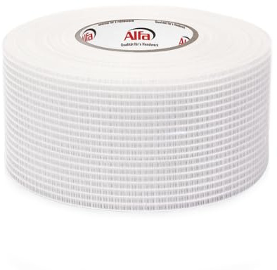 Alfa Gitterband 100 mm x 90 m – Selbstklebend – Fugenband Trockenbau | Profi-Qualität - Glasfaserband für Risse und Löcher - Bewehrungsstreifen zur Stoßkantenüberbrückung - Fugendeckstreifen
