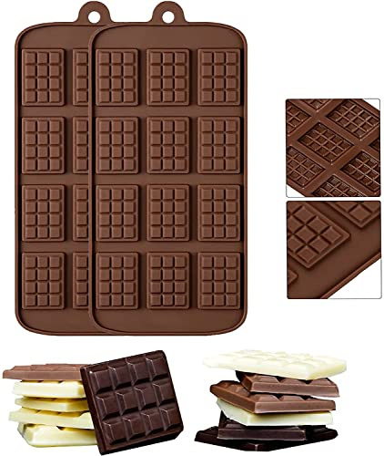 Selecto Baka chokladformar 2 st, non-stick mini-choklad energibar återanvändbar silikonform för godis choklad bakning köksform