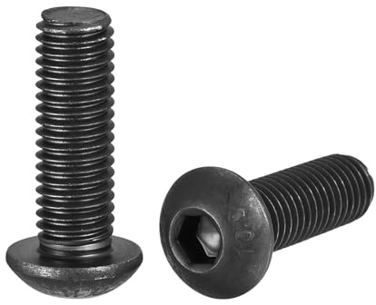 sourcing map Bulloni a testa bombata con esagono incassato M10 x 30 mm, in lega di acciaio, 10