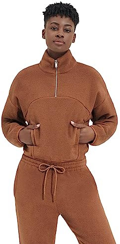 UGG Damen Cassady Micro Uggfluff Halfzip, Zedernrinde, M