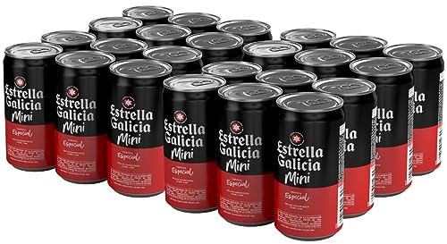 Estrella Galicia - Especial Mini, Cerveza Lager, 24 Latas x 25 cl