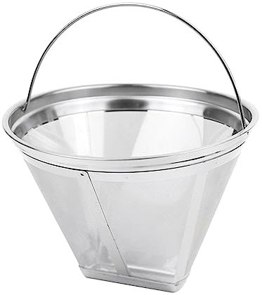 INEOUT Wiederverwendbarer, Permanenter Kaffeefilter Aus Metall Im Korbstil, Kegelform, Edelstahl-Trichter, Tropfer, Rutschfestes Sieb