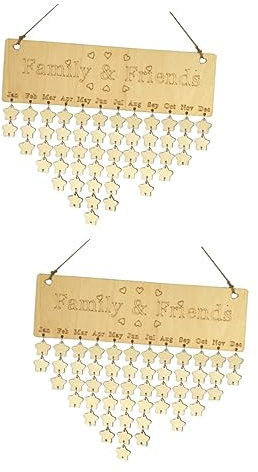 STOBOK 2 Stücke Hängen Holz Kalender Für Geburtstag Personalisierte Holz Plaque Familie Freunde Buchstaben