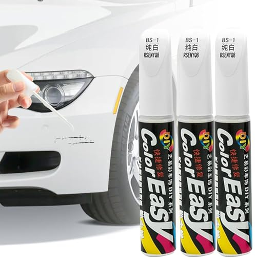 MHDUYEG 3 Pièces Stylo Retouche Peinture Voiture Stylo De Peinture De Voiture Blanc Stylo Réparation Rayures Voiture Stylo Peinture Automobile Stylo Anti Rayure Voiture Ne Corrode Pas Les Voitures