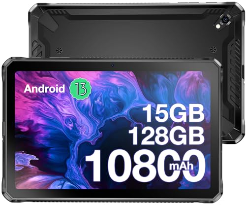 DOOGEE R10 Outdoor Tablet Android 13, 15GB+128GB 10.4 Zoll FHD+ 2K Robust Tablet/10800mAh/20MP+16MP/4 Lautsprecher/IP68 Wasserdicht Tablet/Dual 4G LTE/5G WiFi/Octa-Core/OTG/GPS