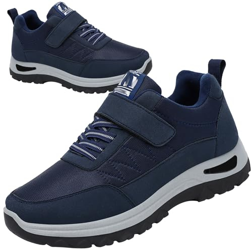 AZMAHT Zapatos Hombre Ancho Especial Los Ancianos Zapatos para Juanetes Mujer Deportivas Ancho Especial Hombre Zapatillas Diabeticos Mujer Zapatillas Cómodas Ancho Especial,Men Blue,41/255mm