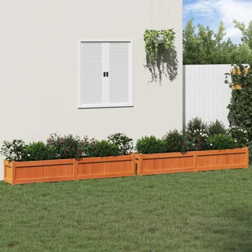 ShGaxin Jardineras de Exterior 2 uds Madera Maciza de Pino marrón Cera, Huerto Urbano Terraza, Jardineras Exterior, Jardineria Maceteros, Mesa De Cultivo, Huerto En Casa - 837499