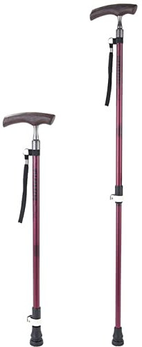 Wanderstöcke Gehstock, Flexible und langlebige Gehhilfe, leicht mit schlanken, ergonomischen, bequemen Griffen und höhenverstellbar, ältere Menschen,Rosa