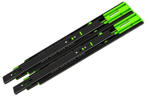 Teleskopschienen Bodenmontage Vollauszug Schwerlastauszug Auszugsschienen Schubladen Schienensystem Schubladenschienen Softclose Schubladenauszüge Teleskopauszug (300mm,Schwarz)