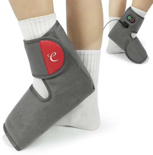 Comfytemp Electric Foot Warmer for Entire Foot Coverage, Foot Heating Pad with 3 Heating Levels & Timers, Heated Ankle Wrap for Plantar Pain, Tendon Discomfort, Swelling, Heel Spur