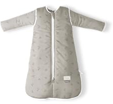 MOOVO by Nuvita 90150 | Sacco Nanna Invernale con Zip Centrale e Cerniera per i Piedi, in Cotone e imbottitura in materiale Riciclato, certificato OEKO TEX | 6-18 MESI | Beige Floral