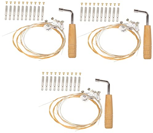 QUMIIRITY 3 Sets Leiersaiten Harfen-stimmwirbel Ersatzsaiten Stimmschlüssel Metallstift Peg Musikinstrumententeile