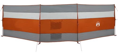 vidaXL Camping-Windschutz Grau und Orange 508x130 cm Wasserdicht, Windschutz für Camping, Wohnwagen Windschutz, Zelt Windschutz