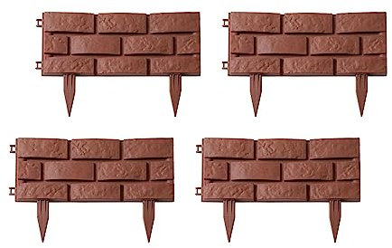 Lot de 4 clôtures en brique pour parc, pelouse, jardin