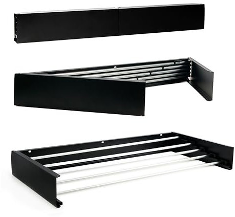 Dragento Tendedero Extensible Pared Robusto y Resistente - Tendedero Ahorra Espacio, 80 cm - Tendederos Plegables De Pared 5 Varillas - Diseño Compacto - Soporta 30 kg