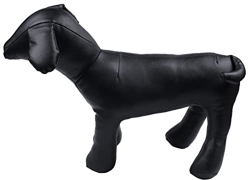 Asyduey Leder Hund Schaufensterpuppen Stehend Stellung Hund Modelle Spielzeug Haustier Tier Geschaeft Schaufensterpuppe Schwarz M