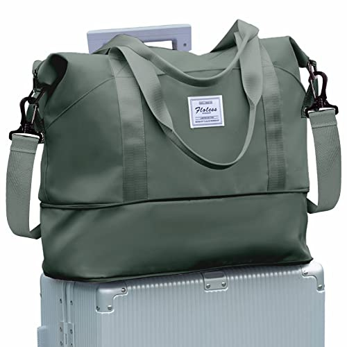 Ryanair Expanderbar Resväska Handbagage och Gym Duffelväska - 40x20x25 cm, K6-Armégrön (Ljus) - Borsa da Viaggio