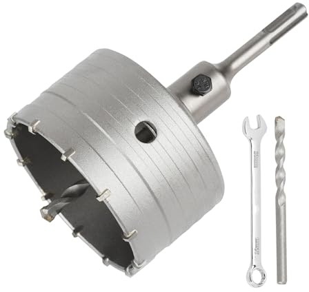 SUQIN Scie Cloche Trépan Beton Ø 95mm Avec Adaptateur SDS Plus 110 mm,Carotteuse Beton,Scie Trépan Pour Percer Des Trous Dans Les Murs En Blocs