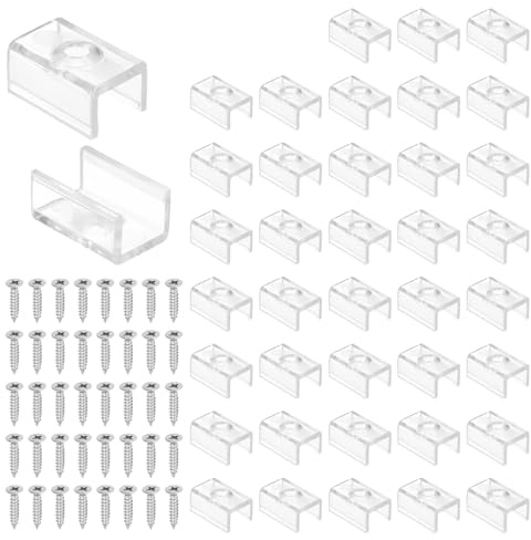 PATIKIL LED Strip Light Clips, 48pcs Mounting Bracket Fixing Clips Plastic Clamp Holders with 304 Stainless Steel Screws for 9.5mm-10mm Width Neon RGB Light Cable Ribbon