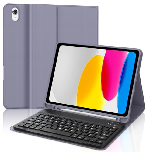 IVEOPPE Keyboard Case for iPad A16 11th 2025/iPad 10th Gen 2022, Purple