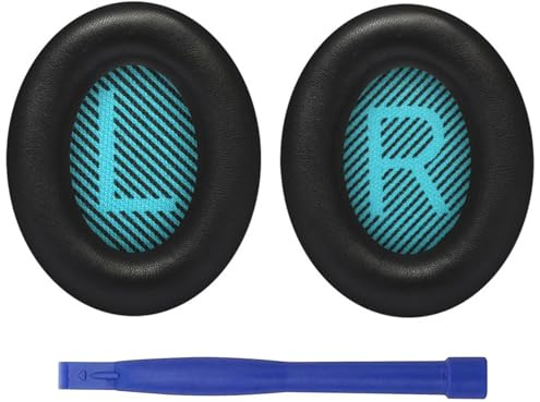Ersatz Ohrpolster für Bose QC35, kompatibel mit Over-Ear Kopfhörern von QuietComfort 35 (QC35), Ersatzpolster für Bose QC35, QC25, QC15, Ae2, Ae2i, Lärmreduzierender Earpads mit Scrims & Werkzeug