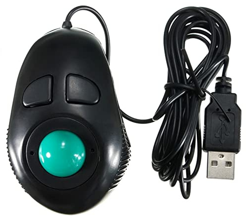 Ratón de trackball con cable, portátil, fácil control de pulgar para PC y ordenador