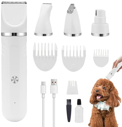 Máquina Cortapelos para el Aseo y Cuidado de Perros | Kit Multifunción para Mascotas con Tijeras Ajustables y Cortapelos Recargable - Tijeras Electricas De Baño Para Cachorros Y Gatos En Casa