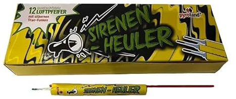 AKTIVHANDEL Sirenenheuler 48 (4x12'er) Stück, quietschende Luftpfeifer mit silbernen Titan-Funken, Jugendfeuerwerk für Silvester und Geburtstag,
