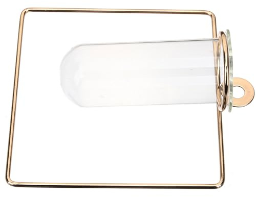 Angoily Wandvase aus Glas mit Geometrischem Design Leichte Hängende Pflanzenstation für Hydroponik und Zimmerdeko Dekorative Propagation Vase in Elegantem Französischem Gold für Balkon