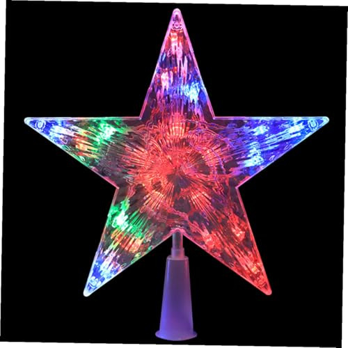 Homoyoyo Weihnachtsstern Baumspitze 15cm Kunststoff LED Beleuchtet mit USB/Batteriebetrieb Weihnachtsbaumschmuck für Innen und Außen Dekoration