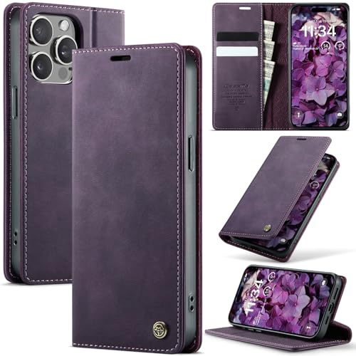 Cracedily Cover per iPhone 14 Pro Max Case, Libro Custodia Portafoglio Premium Pelle PU, Slot Scheda, RFID Shieldon, Chiusura Magnetico Aletta Antiurto Case Custodia per iPhone 14 Pro Max, Viola