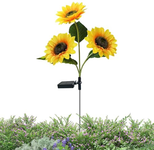 Solar Sunflowers | Waterproof Landscape Decoration | Outdoor Sunflower Lights,for Garden Yard Backyard Patio Driveway Walkway Lawn Flowerbed Trees Porch