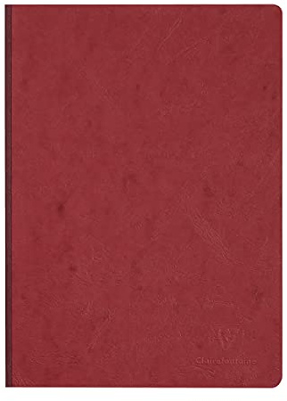 Clairefontaine 791422C - Notizbuch / Heft AgeBag DIN A4 21xx29,7 cm, mit Leinenstruktur, kariert 96 Blatt, Rot, 1 Stück