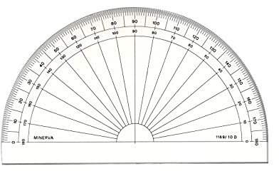 Transportador de ángulos semicircular (Altuglass 180 ° Base 10 cm