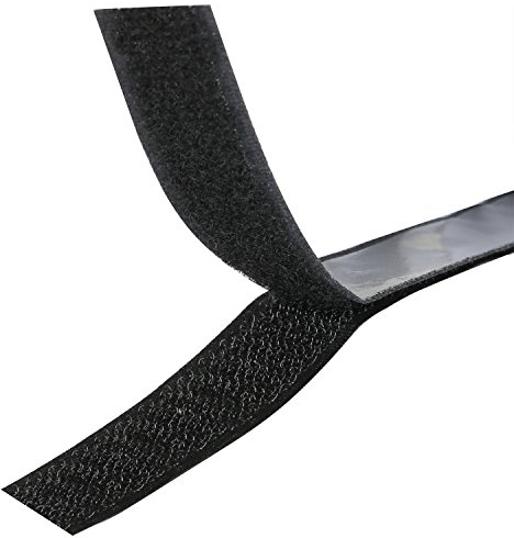 TRIXES Hook and Loop Tape 1M Roll – Self Adhesive Strip – Strong Double Sided Sticky Back Fastening Tape – Black Heavy Duty Strips for Reusable Indoor and Outdoor Use for Hanging & Sticking Objects