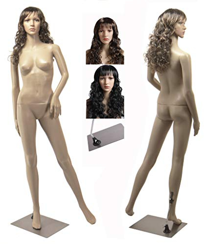 EurotonDisplay weibliche Schaufensterpuppe mit 2 Perücken gratis SF-4 beweglich Hautfarbe