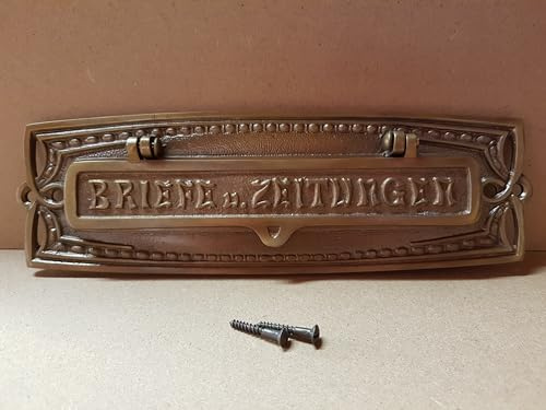 Graf von Gerlitzen Briefschlitz Briefklappe Brief Schlitz Klappe Einwurf Messing L2A