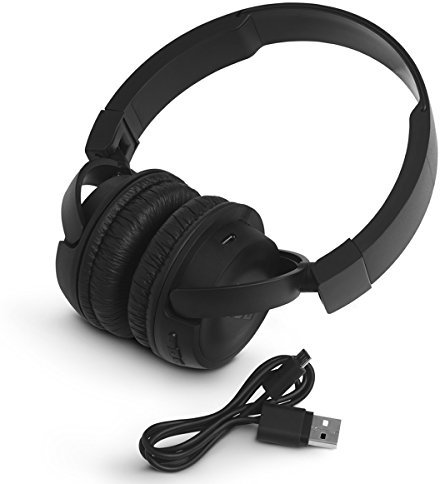 JBL T450BT Wireless On-Ear Headphones with Built-in Remote and Microphone - Black