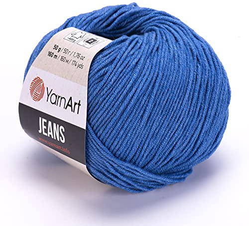 YarnArt Jeans Garn Baumwollgarn Amigurumi Babygarn Wolle 50g Yarn Art 160m/50g Farbe Blau 16