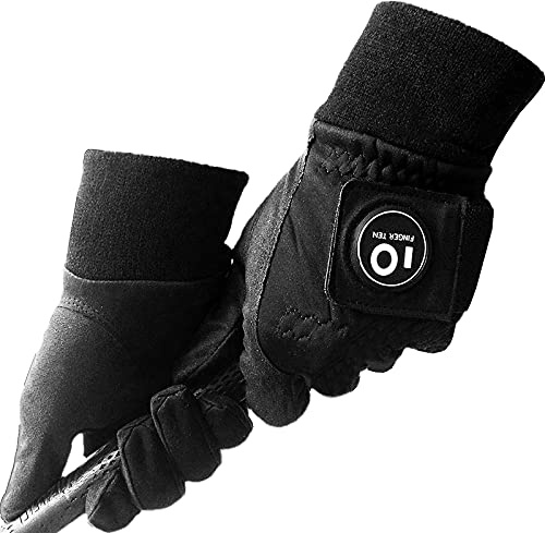 FINGER TEN Golfhandschuhe Herren Winter Mit Ballmarker Grip Performance 1 Paar Golf Handschuhe Kaltes Wetter Winddicht Wasserdicht Größe S M ML L XL (S)