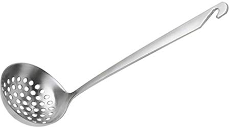 UPKOCH SchaumlöFfel Edelstahl 304, HitzebestäNdiger SchlitzlöFfel Mit Haken, 25,5 X 7,5 X 3,5 Cm, Geeignet FüR KüChe, Restaurant, Bar, SpüLmaschinengeeignet (Silber)