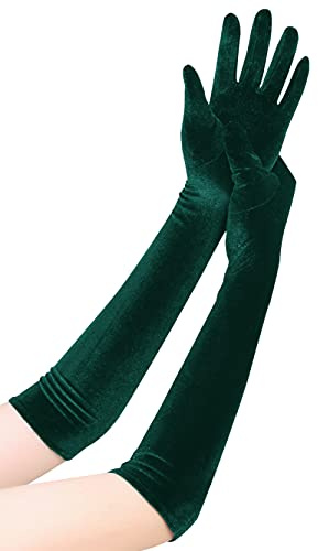 EORUBE 1920s Samt Handschuhe für Damen Ellenbogen Lange | Velvet Handschuhe für Halloween Motto Party Fasching Kostüm