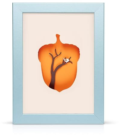 14x10Inch Silver wooden effect Photo / Picture frame Wall Mountable with acrylic display