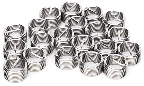 Inserti Filettati Kit Acciaio M12x1.25 20pz Guaina Riparazione Filetti Danneggiati Tipo Elicoidale Viti per Auto Fissaggio