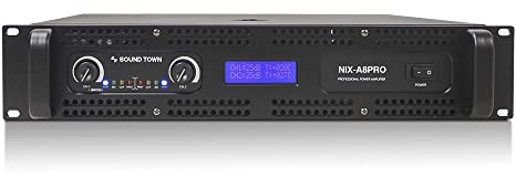 Sound Town 2-Channel 1800W Rack Mountable Professional Power Amplifier with Low Pass Filter, LCD Display (NIX-A8PRO)